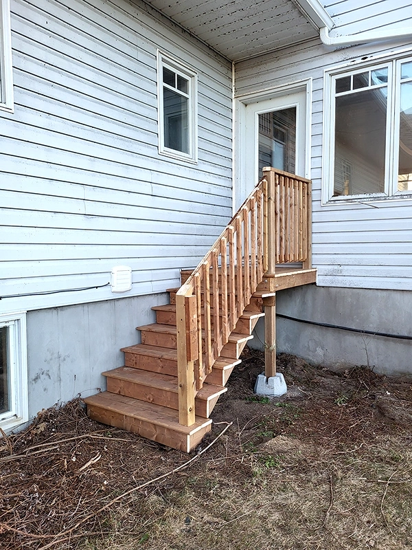 Exterior staircase built during general home repair services Hastings, ON