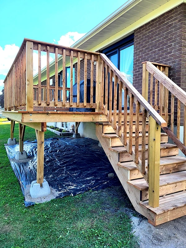 Exterior deck and staircase built during general home repair services Marmora, ON