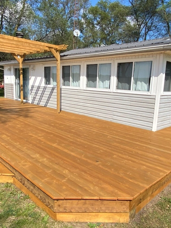New backyard wood deck with pergola – Deck Repair and Deck Installation Campbellford, ON